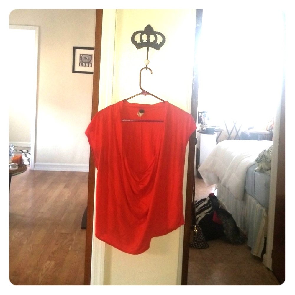 We the Free red cowl neck tee